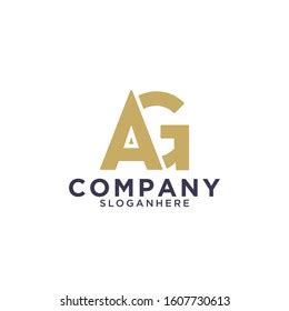 Ag Company Linked Letter Logo Golden Stock Vector Royalty Free