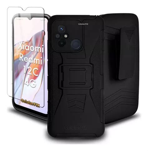 Funda P Xiaomi Redmi 12c 4g Uso Rudo Clip C Mica Color Negro Xiaomi