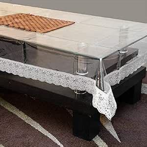 Buy Kuber Industries PVC 4 Seater Center Table Cover Silver Lace