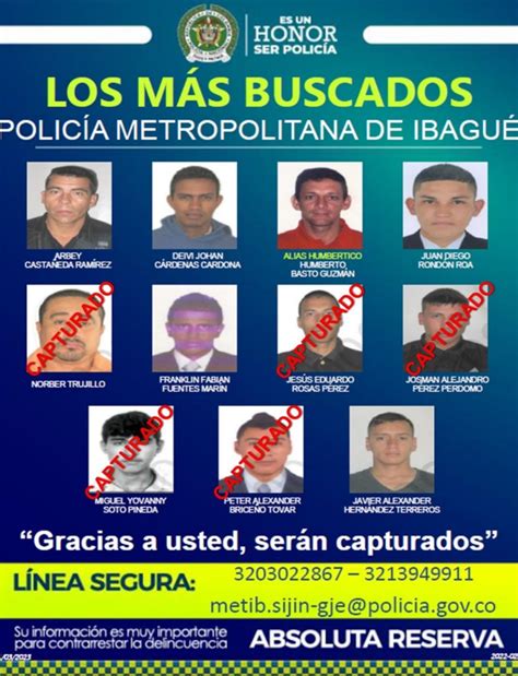 Del Cartel De Los 11 Delincuentes Más Buscados En Ibagué Cinco Ya