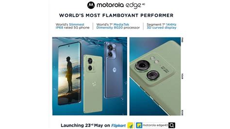 Motorola Edge 40 To Launch In India On May 23 With World's First ...