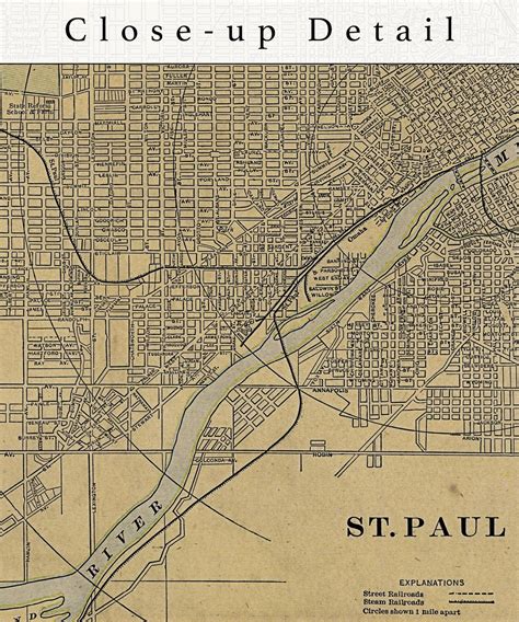 1901 St Paul Minnesota Map Print Vintage St Paul Map Art | Etsy