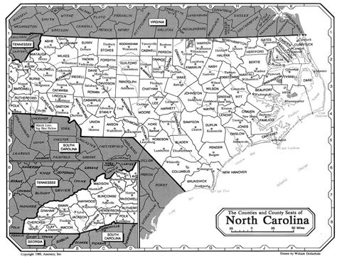 North Carolina Counties Map