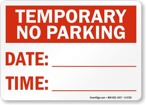 Temporary No Parking Signs Free Shipping