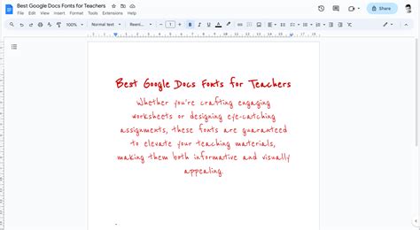 Best Google Docs Fonts for Teachers