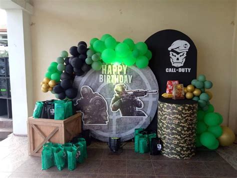 Call of Duty Themed Backdrop for Double Celebration Party