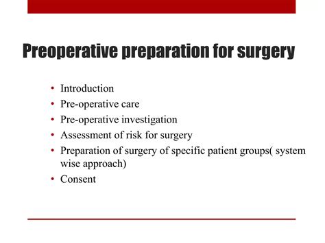 preoperative preparation  patients  surgery pptx