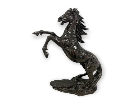 Statue Cheval En Resine Ht Cm Noir