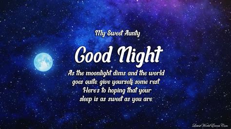 Good Night Messages For Aunt And Good Night Wishes