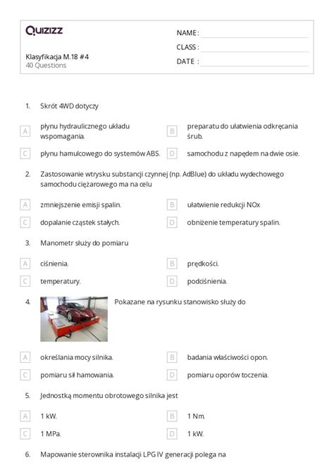 Ponad Klasyfikacja Czworobok W Arkuszy Roboczych Dla Klasa W