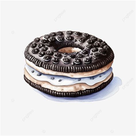 Elemento Libre De Galleta Oreo De Postre Acuarela Png Dibujos Acuarela