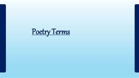 Poetry Terms Ppt