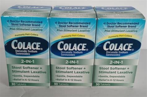 Colace In Stool Softener Stimulant Laxative Tabs Lot