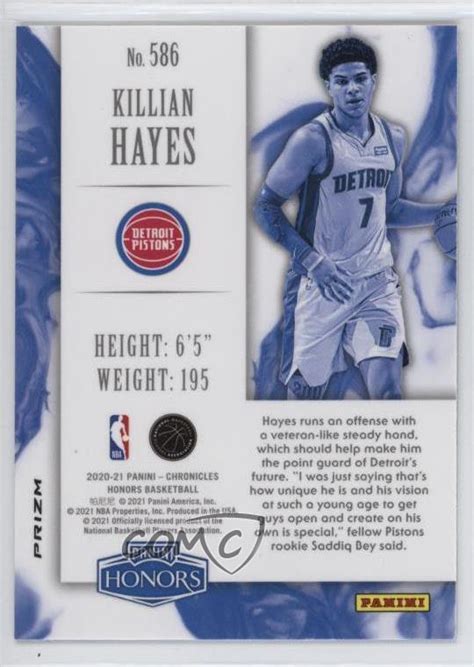 Panini Chronicles Honors Teal Killian Hayes Rc For