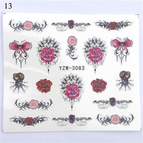 1 Sheet Flower Water Transfer Slider Manicure Nail Art Decoration Nail