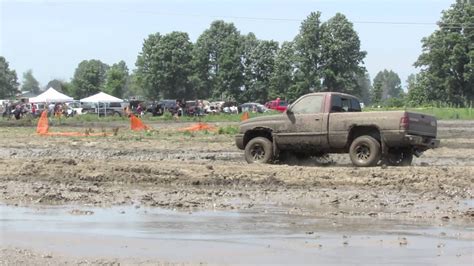 Red Dodge Truck Mudding At Sundown Youtube