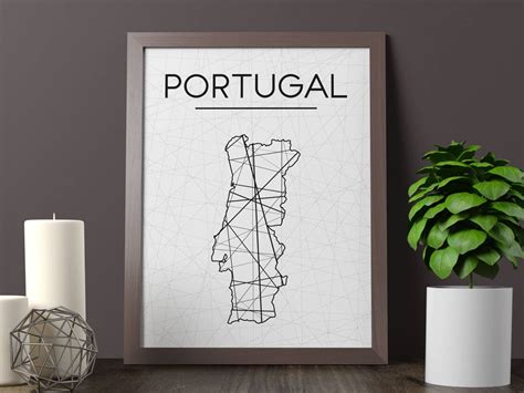 Portugal Map Portugal Wall Art Portugal Art Portugal - Etsy