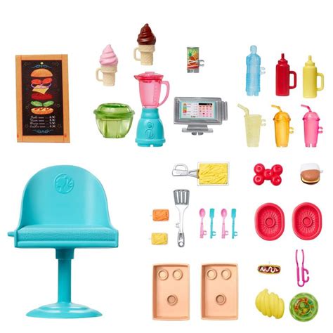 Amazon Es Barbie Food Truck De Juguete Muñeca Y Vehículo Restaurant Con 25 Accesorios Mattel