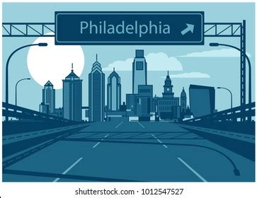 Philadelphia Vector Skyline Stock Vector (Royalty Free) 1012547527 ...