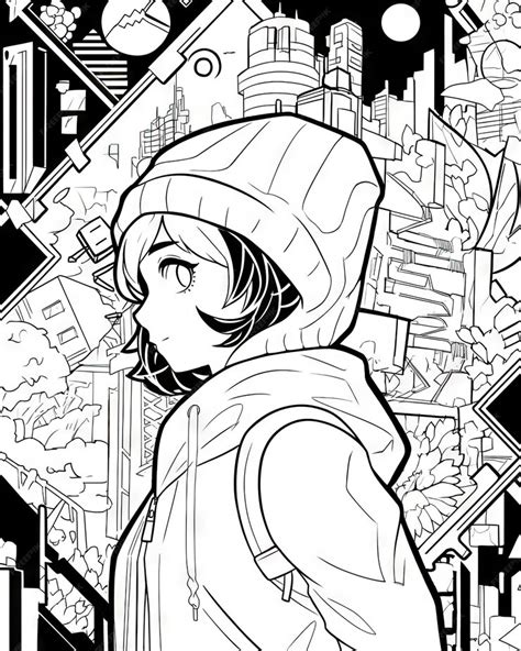 Premium Photo | Anime Coloring Page Black and White Line Art of Popular ...