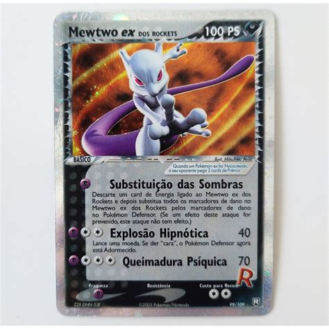 Carta Antiga Pokemon Rockets Mewtwo Ex Ultra Rare Ex Team Rocket