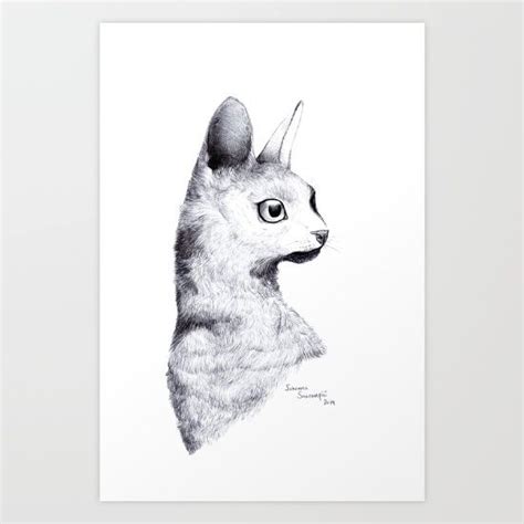 Cornish Rex Cat Art Print By Johanna M Saarenpää Society6 Cat Art