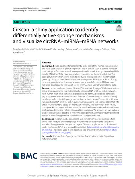 Pdf Cirscan A Shiny Application To Identify Differentially Active