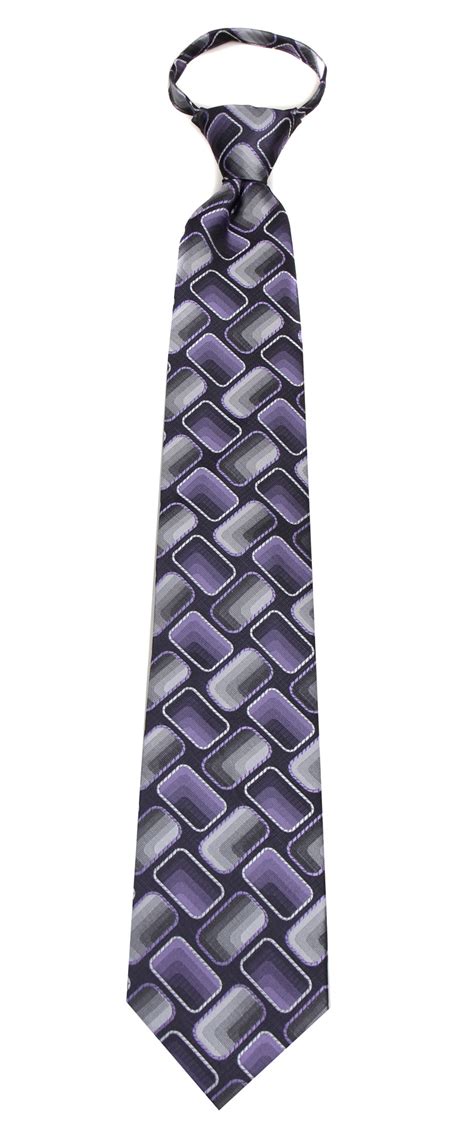 Mens Black Pattern Designer Zipper Zip Up Necktie Ties