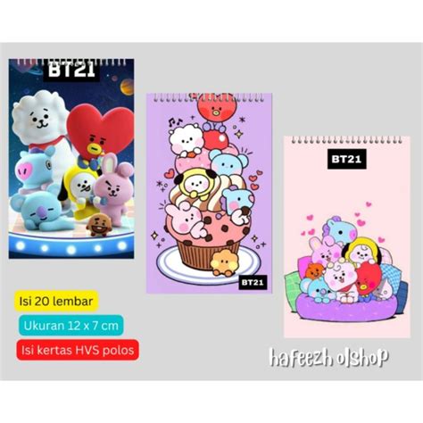 Jual Notebook Notes Buku Catatan Notepad Spiral Cover BTS BT21 Shopee