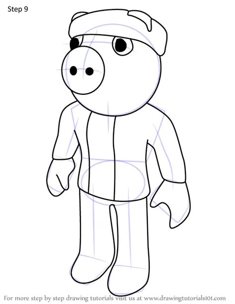 How To Draw Georgie Piggy From Piggy Piggy Step By Step