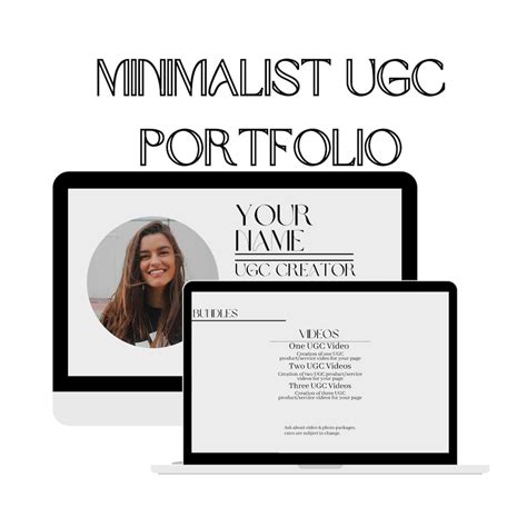 Plantilla De Portafolio De Ugc Para Creadores De Contenido Ugc Etsy