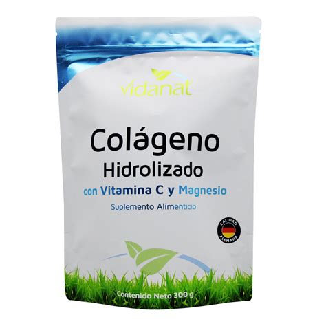 Colageno Hidrolizado Puro Con Vitamina C Y Magnesio 300 G Vidanat