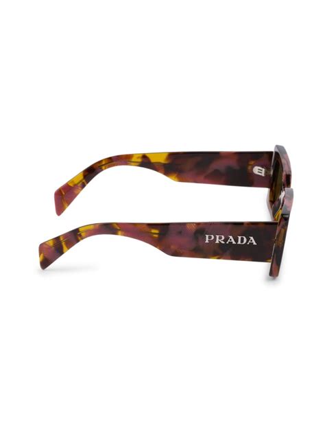 Prada Eyewear Logo标牌长方形框太阳眼镜 Farfetch