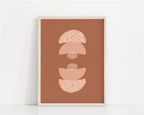 Layered Shapes Art Print Abstract Shapes Poster Pastel Wall Print