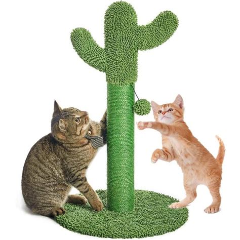 Arbre à Chat Cactus Griffoir en Sisal Naturel avec Balle Convient