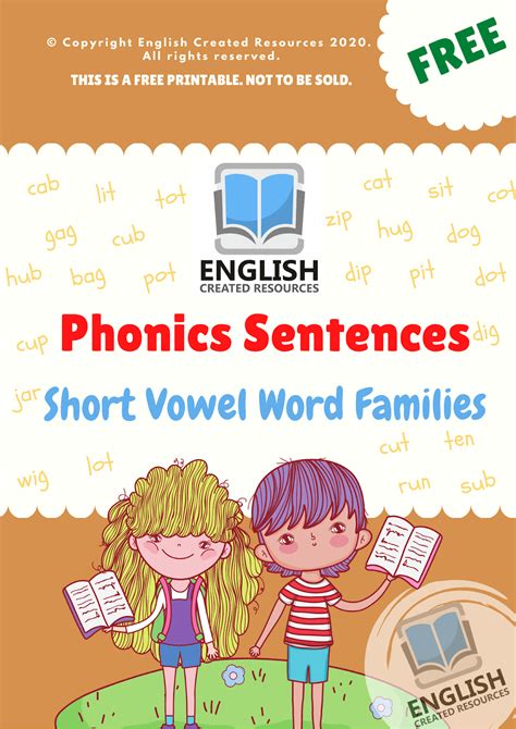 Phonics Sentences Short Vowel Word Families Part 1 English Created