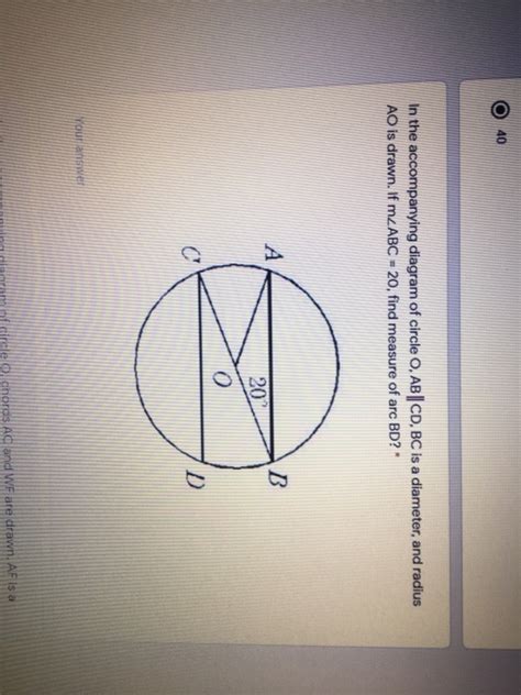 Solved In The Accompanying Diagram Of Circle O Ab Cd Chegg