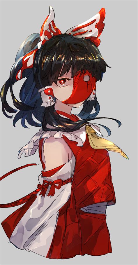 Safebooru 1girl Ascot Bare Shoulders Black Hair Bow Bright Pupils