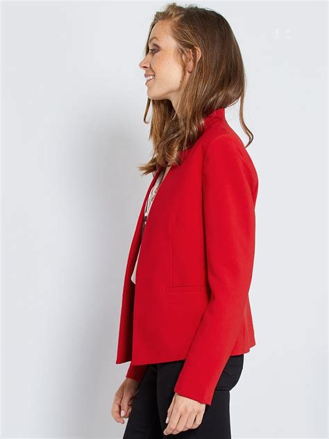 Veste Courte De Tailleur Rouge Kiabi