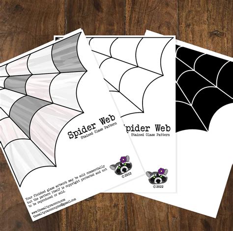 Spider Web Digital Stained Glass Pattern Includes Printable Etsy