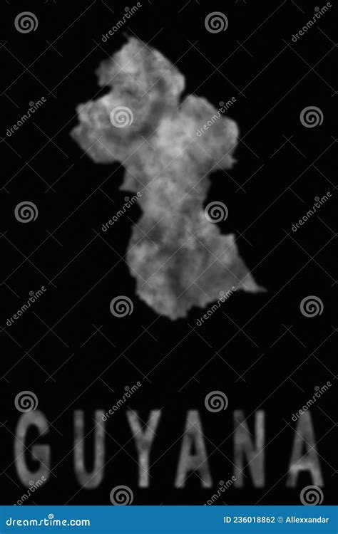 Map Of Guyana Made Of Smoke Air Pollution Stock Photo Image Of