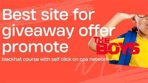 Best Giveaway Offer Promote Site Cpa Network Blackhat Method YouTube