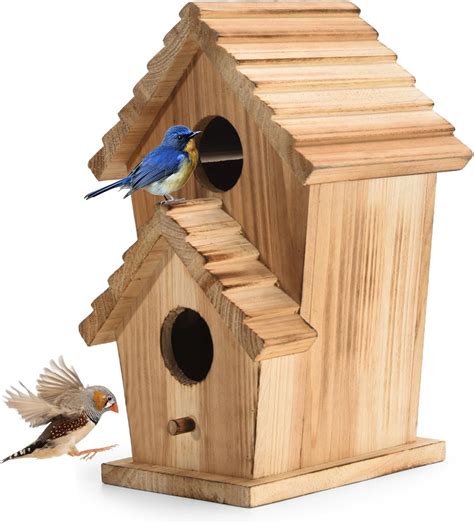 Amazon Smilkeep Bird Houses For Outside Hole Wooden Outdoor