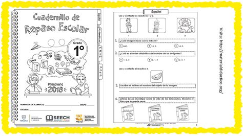 Cuadernillo De Repaso Escolar Para El Primer Grado De Primaria Images And Photos Finder