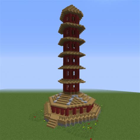 Old Chinese Tower Blueprints For Minecraft Houses Castles Towers