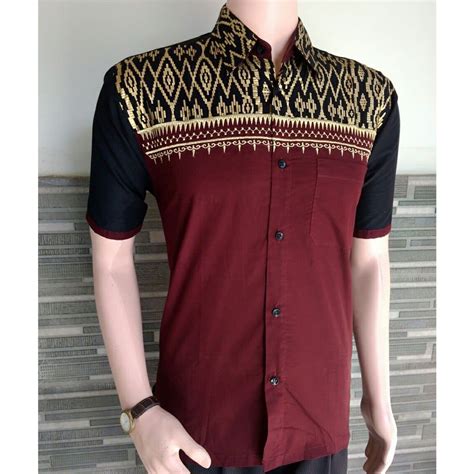 Model Baju Batik Pria Kombinasi