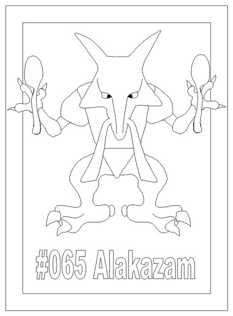 Pokemon Alakazam Coloring Pages