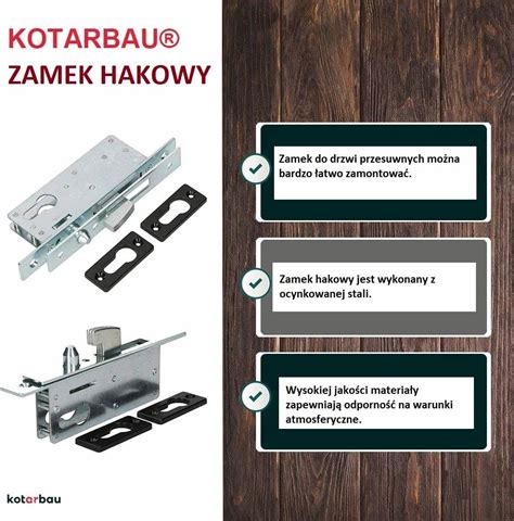 zamek hakowy bramy drzwi przesuwnej garażu h 50 Kotarbau