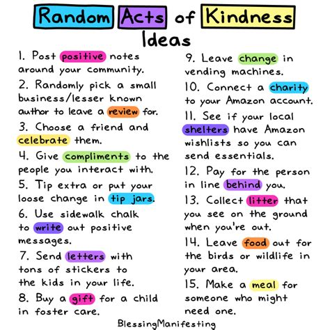 56 Random Acts of Kindness Ideas | Self-Love Rainbow