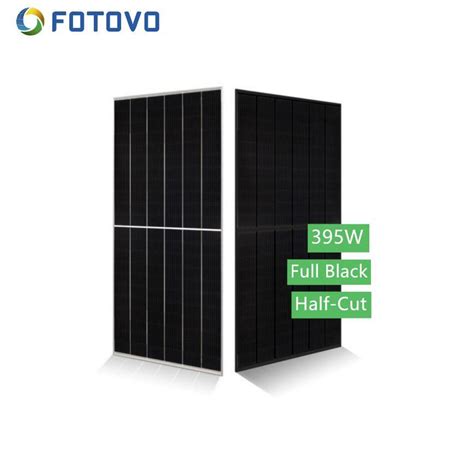 Fotovo 395W All Black PV Solar Panel Half Cut Cell Hot Ceiling Perc PV